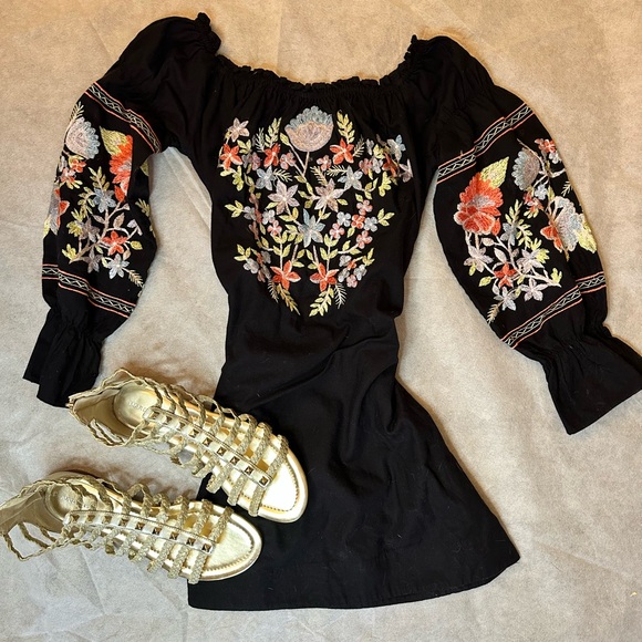 FREE PEOPLE FLEUR DU JOUR DRESS 🌸🖤 - Picture 2 of 8